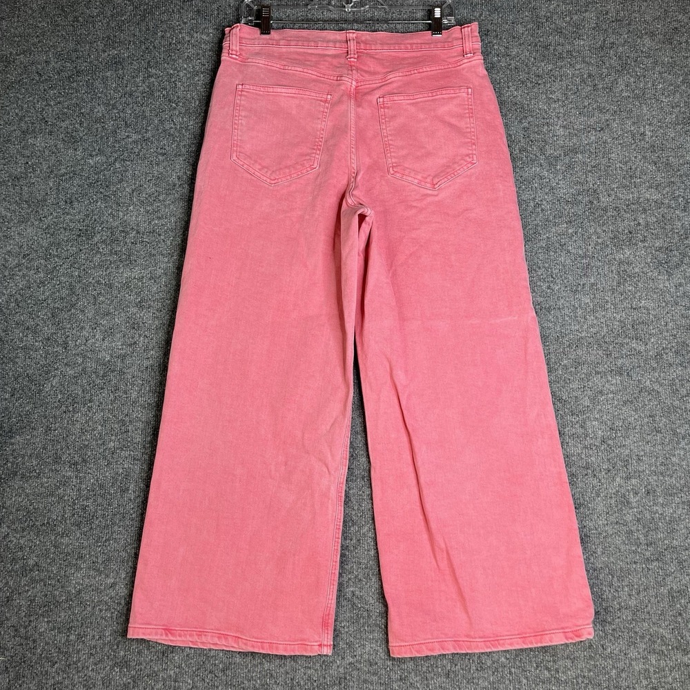 Gap Denim High Rise Wide Leg Crop Jeans Women Size 10/30R Pink Chic - Picture 5 of 8
